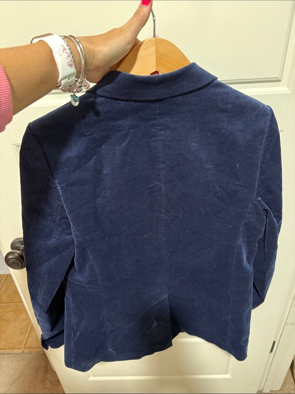Banana Republic blue Velvet Blazer Single Button academia preppy posh 8 - Picture 7 of 7